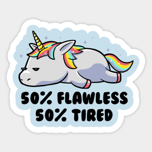 50% Flawless 50% Lazy Cute Unicorn Gift Sticker